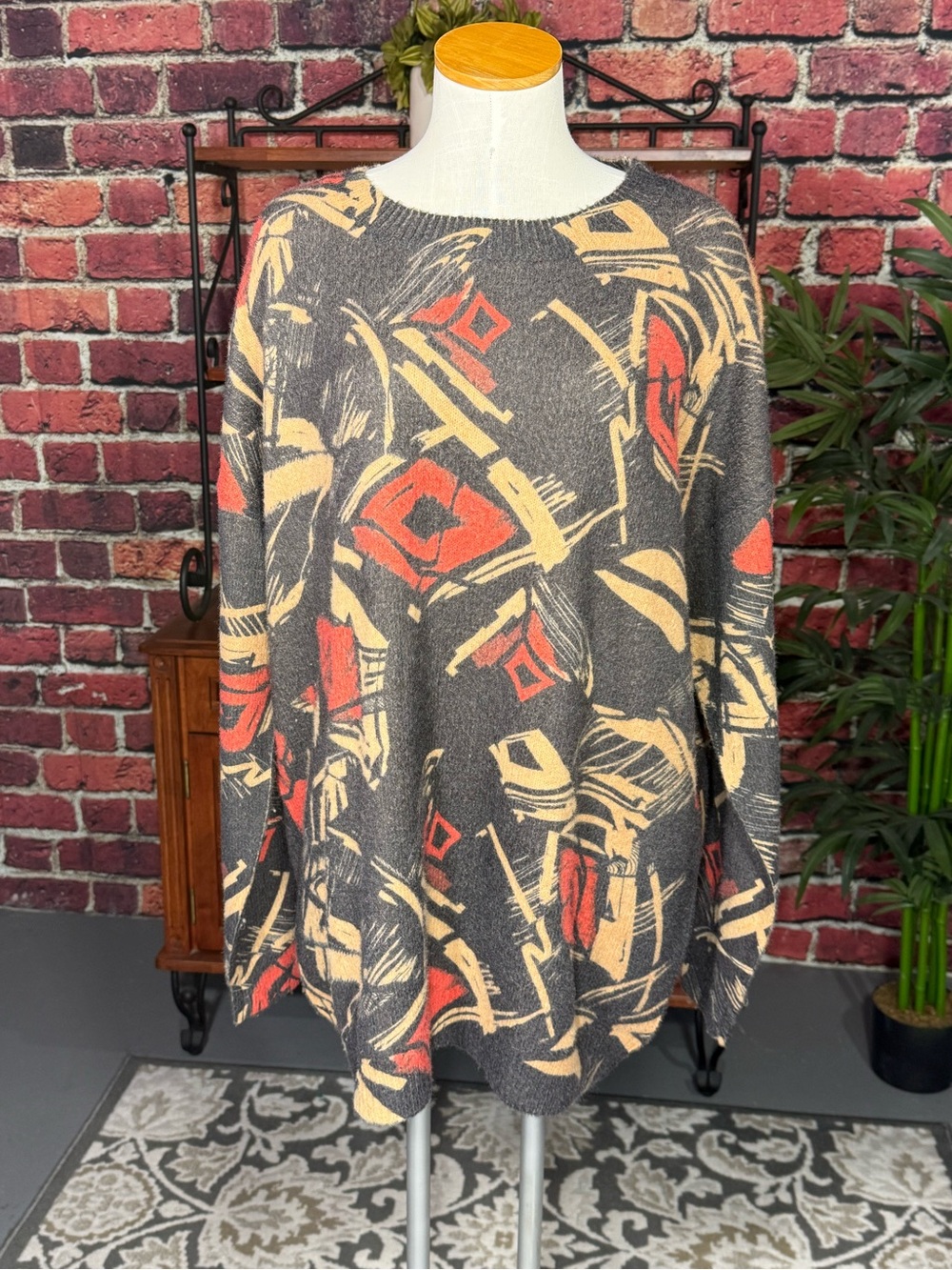 Women’s Plus Size 2XL Abstract Pattern Sweater YESNO Brand